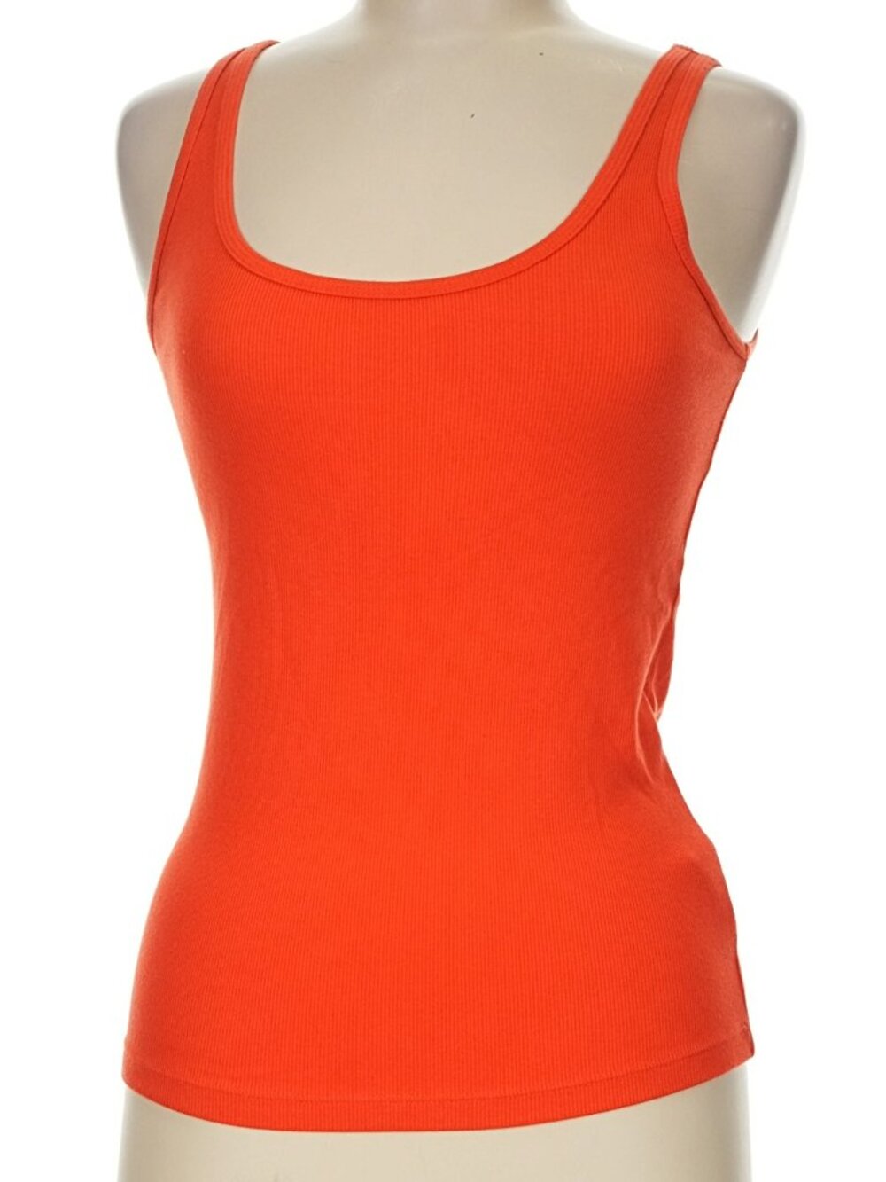 Caslon Orange Ribbed Racerback Tank Top L